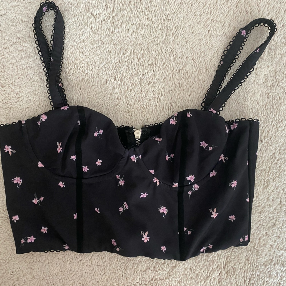 White Fox floral corset top